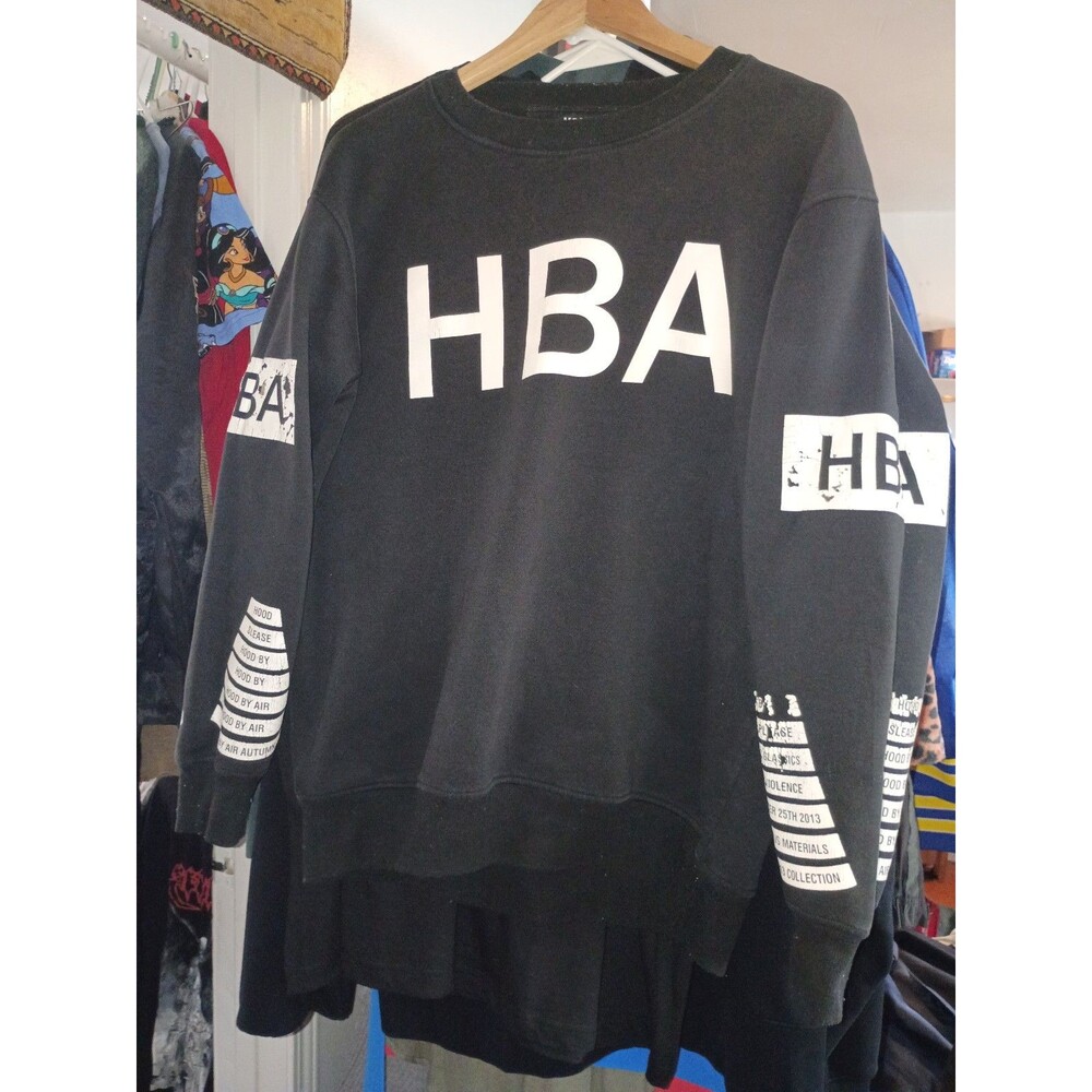 Hood By Air (HBA) Black Graphic Sweatshirt – Streetwear | Rare Authentic size xl
